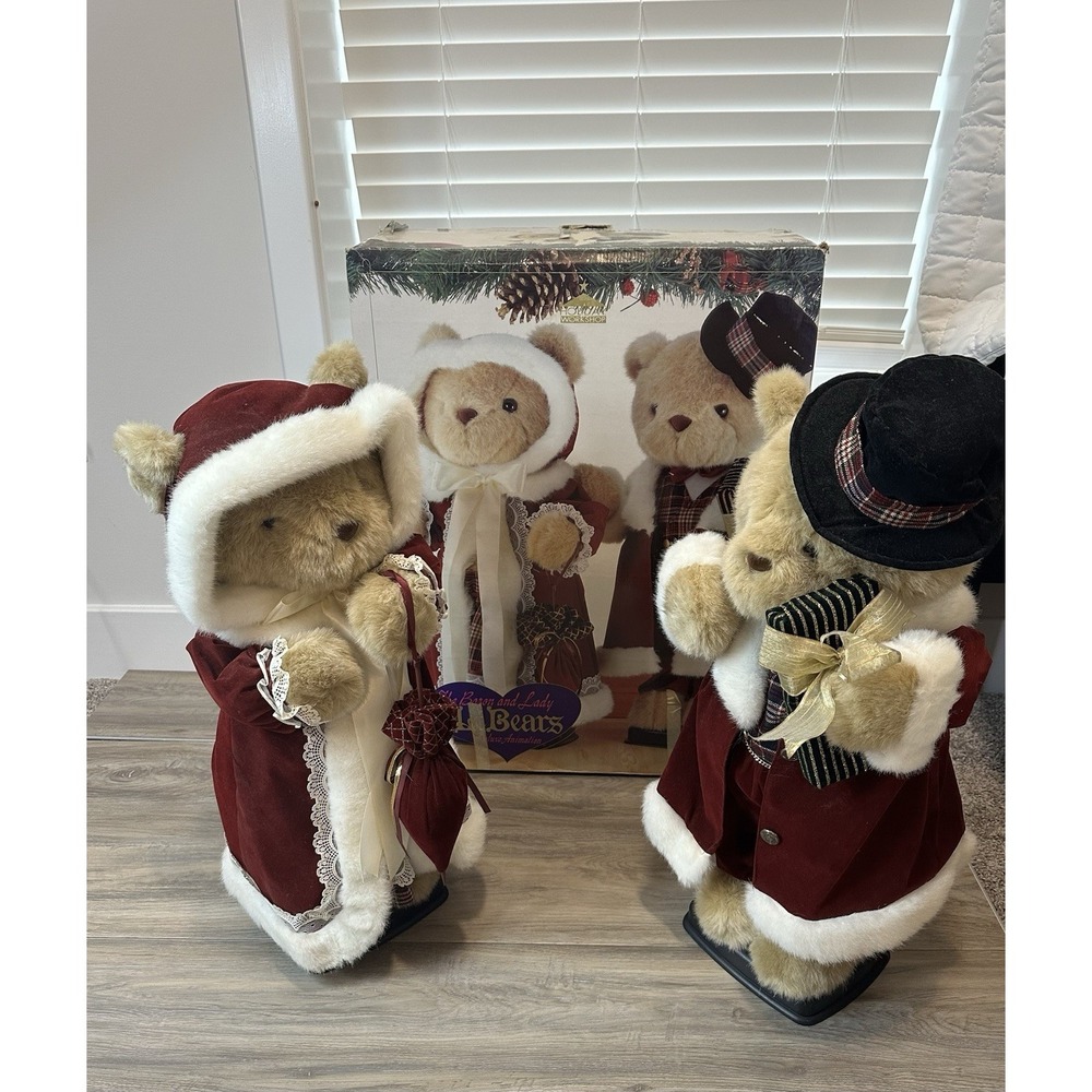 VINTAGE‎ CHRISTMAS The Baron And Lady Le Bears Holiday Workshop Animated 1998